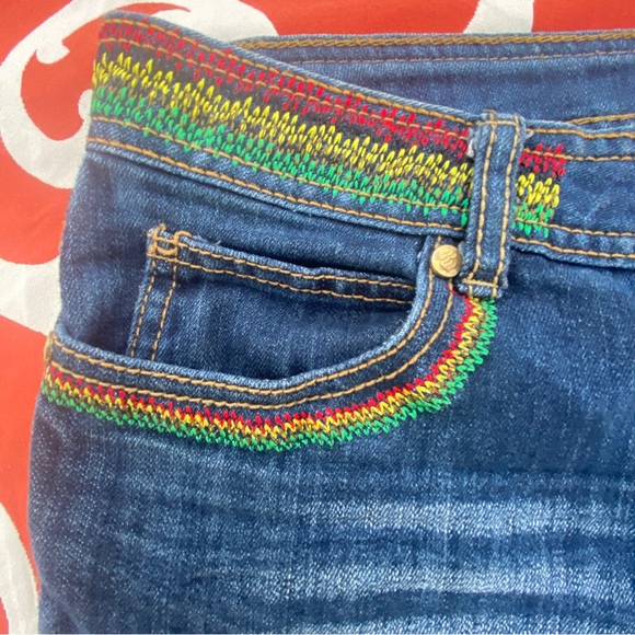 Rocawear capri Jeans Rasta color design size 13 14 - Picture 7 of 14